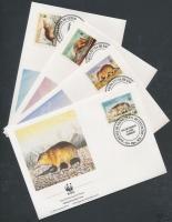 WWF Patkányvakondok négyestömb + 4 FDC WWF mole rat block of 4 + 4 FDC