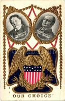 For President Wm. H. Taft, for Vice President James S. Sherman. American political campaign, Embossed postcard