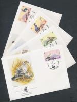 WWF madarak sor + 4 FDC WWF Birds set + 4 FDC