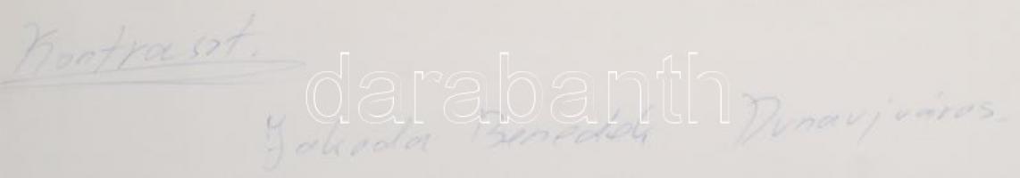 cca 1970 Jakoda Benedek: Kontraszt, feliratozott vintage fotóművészeti alkotás, 30x45 cm