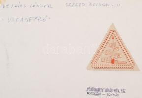 cca 1960 Dr. Lajos Sándor: Utcaseprő, feliratozott vintage fotóművészeti alkotás, alul törésvonal, 4...