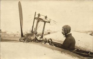 Zsélyi Aladár / Hungarian pilot, aeroplane, photo (Rb)