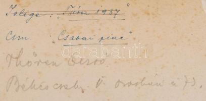 cca 1935 Thöresz Dezső (1902-1963):  Dinnye vásár a békéscsabai piacon, aláírt vintage fotóművészeti...