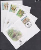 WWF Tahiti póling négyestömb + 4 FDC WWF Bristle-thighed curlew block of 4 + 4 FDC