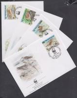 WWF Tahiti póling négyestömb + 4 FDC WWF Bristle-thighed curlew block of + 4 FDC