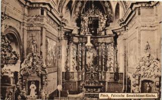 Pinsk - 2 postcards, Polnische Benediktiner Kirche / church, interior