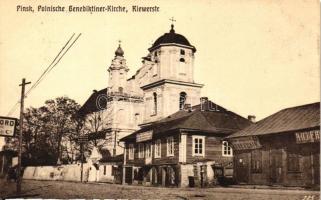 Pinsk - 2 postcards, Polnische Benediktiner Kirche / church, interior