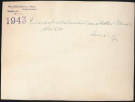 1943 "Esküvőnk alkalmából szeretettel", vitéz Kerékgyártó István dr., feliratozott fotó, 2...