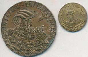 DN 2db klf Br Szent György emlékérem (35mm,18mm) T:2,2-,3 ph. hullámos lemez