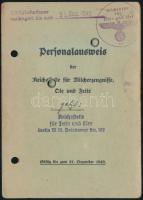 1939 A "Reichstelle für Milcherzeugnisse, Öle und Fette" által kiállított fényképes személyi igazolvány / 1939 Personalausweis der Reichstelle für Milcherzeugnisse, Öle und Fette