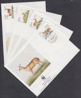 WWF Deers set + 4 FDC WWF Szarvasok sor WWF-es értékei + 4 FDC