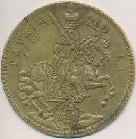 Németország DN "Patriae Deo et 1657" II. János György szász választófejedelem tallérját mintázó Br emlékérem (72mm) T:2,2- lyuktömött Germany ND "Patriae Deo et 1657" commemorative Br medal in the image of the Thaler of Johann Georg II Elector of Saxony (72mm) C:XF,VF plugged hole