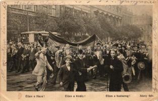 1914 Budapest, A háborút ünneplő tömeg; Alexy felvétele (EK)