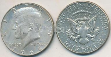 Amerikai Egyesült Államok 1966. 1/2$ Ag "Kennedy" (2x) T:2 USA 1966. 1/2 Dollar Ag "Kennedy" (2x) C:XF