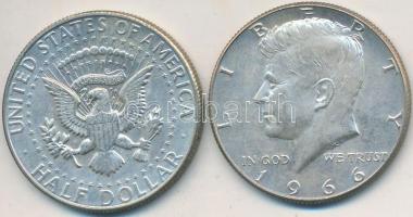 Amerikai Egyesült Államok 1966. 1/2$ Ag "Kennedy" (2x) T:2 USA 1966. 1/2 Dollar Ag "Kennedy" (2x) C:XF