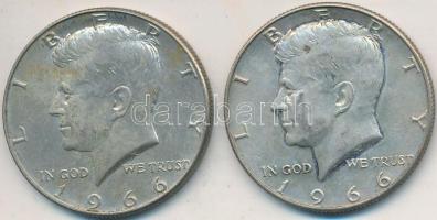 Amerikai Egyesült Államok 1966. 1/2$ Ag "Kennedy" (2x) T:2 USA 1966. 1/2 Dollar Ag "Kennedy" (2x) C:XF