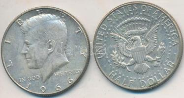 Amerikai Egyesült Államok 1966. 1/2$ Ag "Kennedy" (2x) T:2 USA 1966. 1/2 Dollar Ag "Kennedy" (2x) C:XF