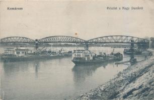 Komárom, Nagy Duna / bridge, steamship (EK)