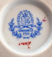 Herendi Indiai kosár mintás karmos váza, kézzel festett, jelzett, hibátlan, m:18 cm