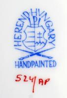 Herendi Apponyi mintás lapos tányér, kézzel festett, jelzett, hibátlan, d:25,5 cm
