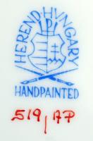 Herendi Apponyi mintás süteményes tányér, kézzel festett, jelzett, hibátlan, d:20,5 cm