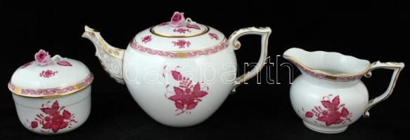 Herendi Apponyi mintás teás készlet, kézzel festett, jelzett, hibátlan /
Herend tea set, signed, han...