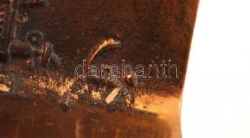 Olvashatatlan jelzéssel: 100 éves a Budapesti Helyiérdekű Vasút, bronz kisplasztika, saját díszdoboz...