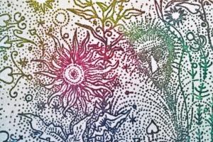 Gross Arnold (1929-)Hajnal, színes rézkarc, papír, jelzett,15x14,4cm