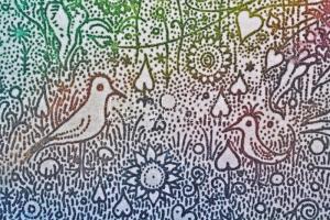 Gross Arnold (1929-)Hajnal, színes rézkarc, papír, jelzett,15x14,4cm