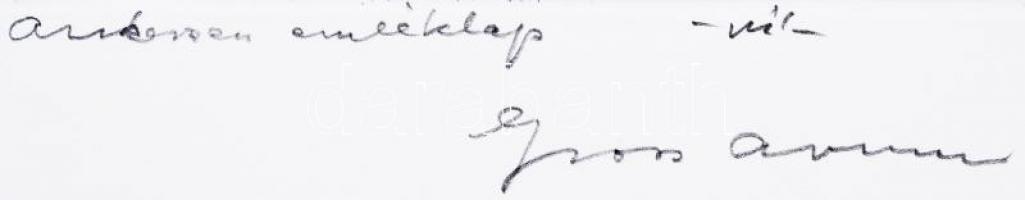 Gross Arnold (1929-)Andersen emléklap, színes rézkarc, papír, jelzett,12x12cm