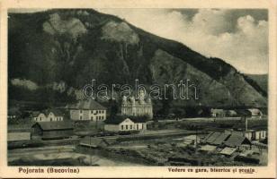 Pojorata (Bucovina) Gara, biserica, scoala / railway station, church, school (EK)