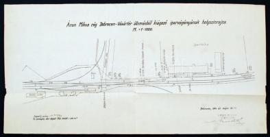 1940 Debrecen, Az Áron Miksa cég Debrecen-Vásártér állomásából kiágazó iparvágányának helyszínrajza,...