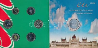 2011. 5Ft-200Ft 6klf darabos forgalmi érme sor + 3000Ft Ag "Az Európai Unió Tanácsának magyar e...
