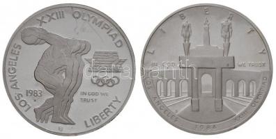 Amerikai Egyesült Államok 1983S 1$ Ag + 1984S 1$ Ag "XXIII. Nyári Olimpia Los Angeles" ere...