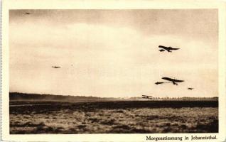 Morgenstimmung in Johannisthal / German aeroplanes; from a postcard booklet