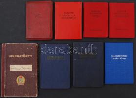 1950-1986 8 db különféle igazolvány (párttagsági könyv, szakszervezeti tagkönyv)