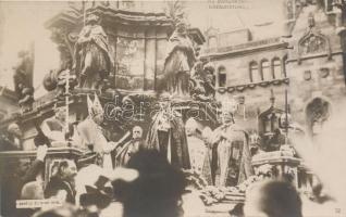 Budapest, I. Szentháromság-szobor, IV. Károly király eskütétele, Révész és Bíró