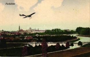 1918 Pardubice, Nakl. Otakar Dolezal / Labe river, aeroplane