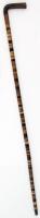 Csontkarikákból összeállított sétabot, cserélhető fa fejjel, h: 82,5 cm