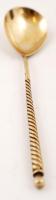 Orosz, aranyozott ezüst kiskanál, fémjel, Ag.: 29,6gr., mesterjel, 2db, h:12cm