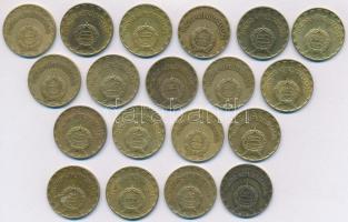 1970-1985. 2Ft sárgaréz (16xklf) + 1987-1989. 2Ft sárgaréz (3xklf) T:vegyes