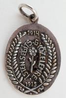 1914-15 Isten segíts győzelemre felirattal fém medál, cca 2cm