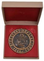 1990. "Diósgyőri Gépgyár 75 éves - 1915-1990" Br plakett eredeti tokban (82mm) T:2