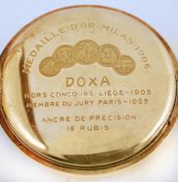 cca 1900 14K arany Doxa másodpercmutatós zsebóra dupla fedeles, tisztításra szorul, jelzett, jó álla...