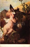 21 db RÉGI művészlap, pinx. Szinyei, Mendlik, Mednyánszky, Glatz, Bihari, Munkácsy / 21 old motive c...