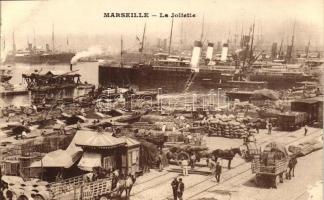 Marseille, La Joliette, port, steamships (cut)