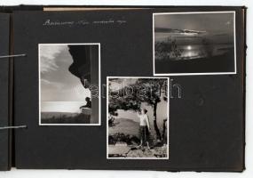 1960 Badacsonyi tájképek, életképek albumba ragasztva, 81 db fotó, 9x12 cm-es méretben
