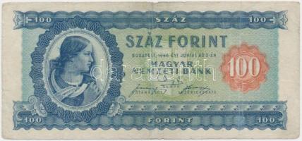 1946. 100Ft vízjeles T:III,III- Adamo F26