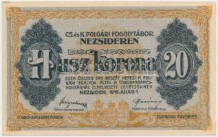 Nezsider / hadifogolytábor 1916. 20K "MS" római sorozat és arab sorszám T:I- hajtatlan