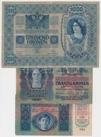 1902. 1000K + 1913. 20K + 1915. 10K mindhárom "Bereg Vármegye Vári Község" felülbélyegzéss...